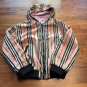 Burberry Kids Reversible Lavender Hooded Jacket - 10Y